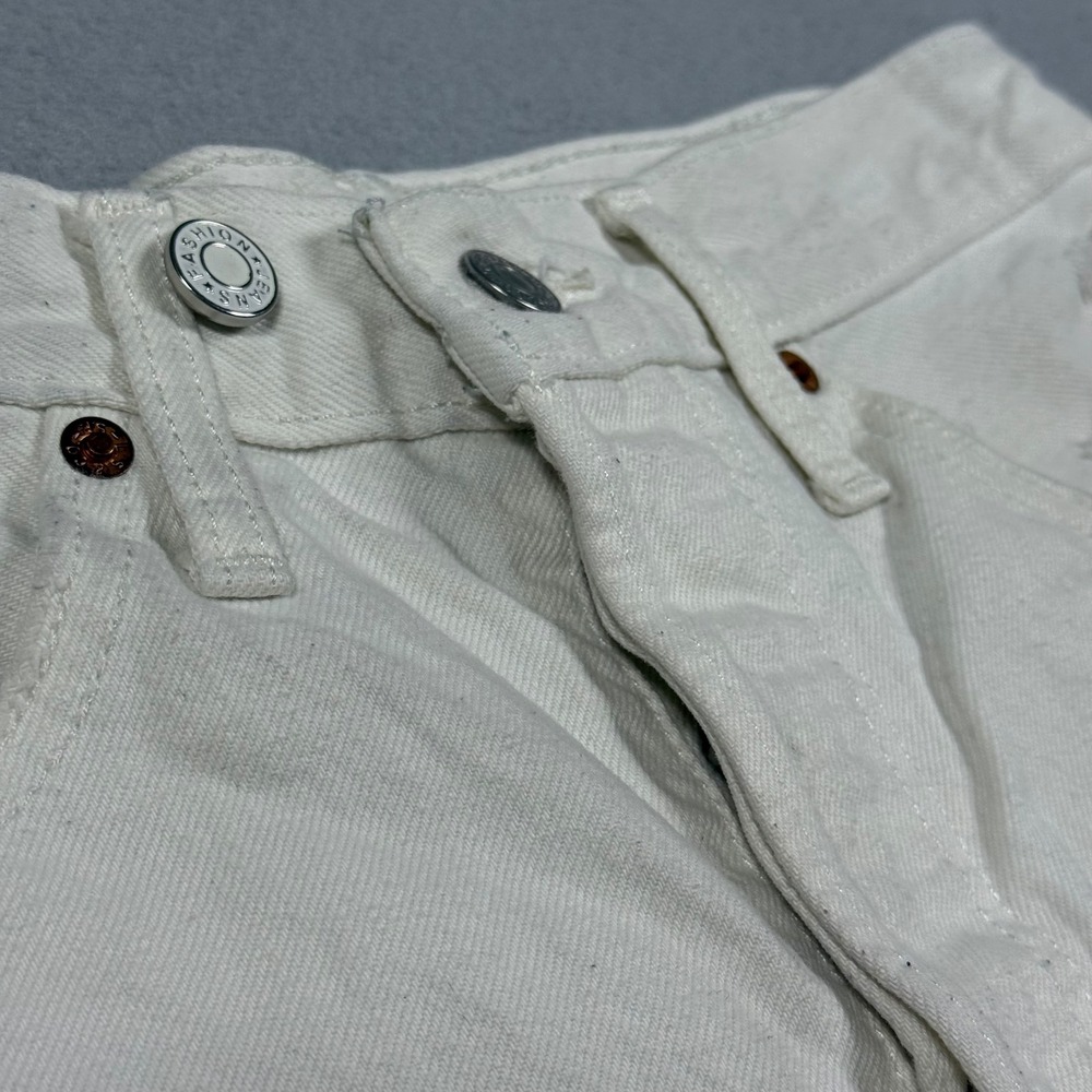 Levis 501 Original White Distressed Denim Cutoff Shorts Womens W26